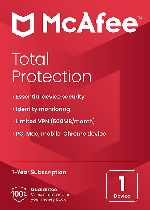 McAfee Total Protection 2024 - 1 Device 1 Year Key